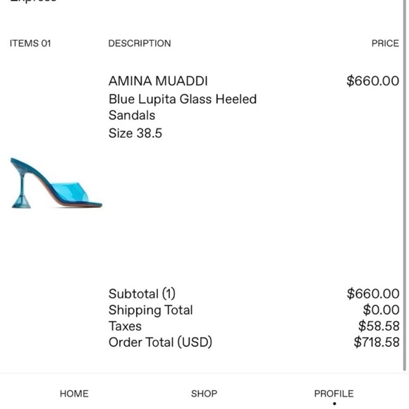 Amina Muaddi Blue Lupita Pvc Metallic Mules. AUTHENTIC! EU 38,5 size. - Picture 12 of 15
